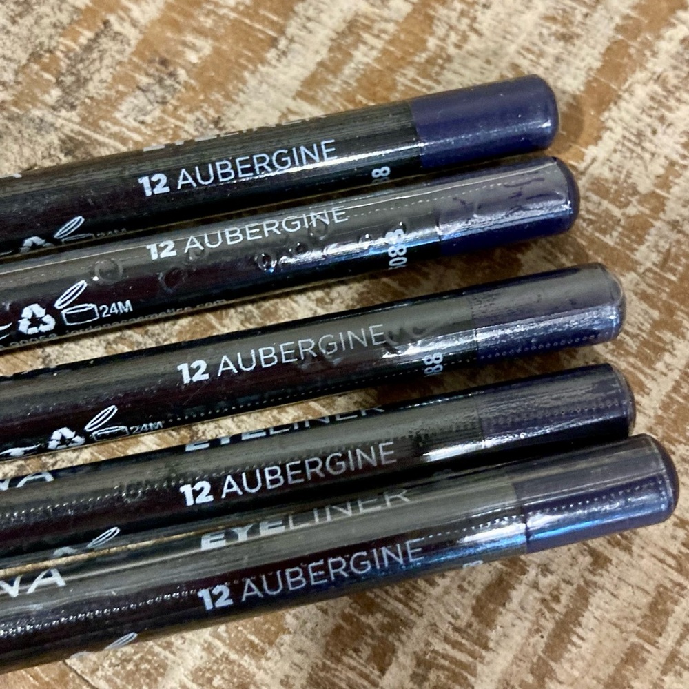Bundle of 5 Jordana Eyeliner Pencil #12 "Aubergine" Eggplant NOS SEALED - Picture 3 of 13